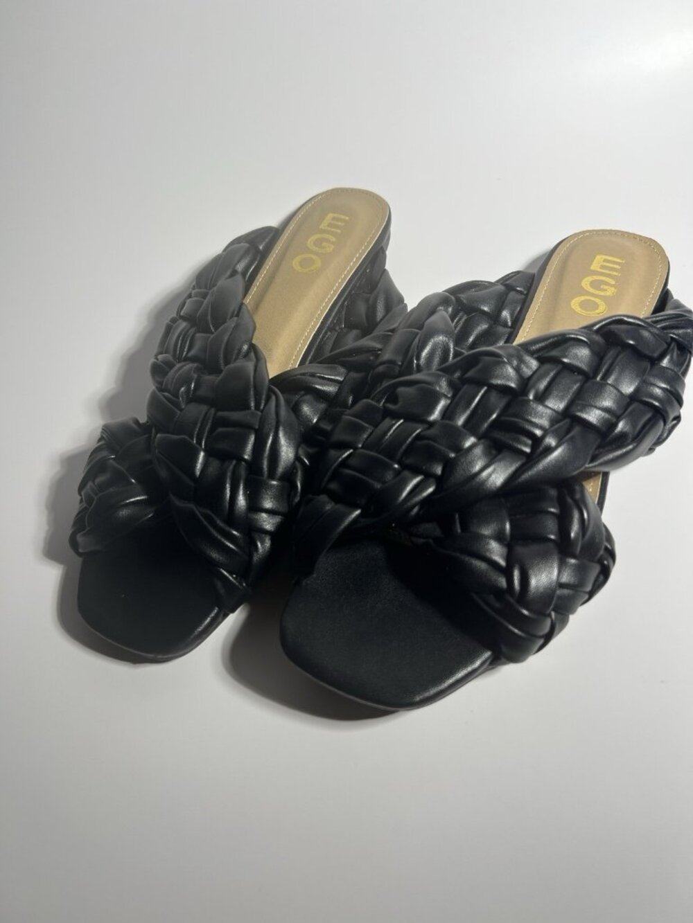 EGO Braided Slide Sandals Black Women’s UK 7 US 9